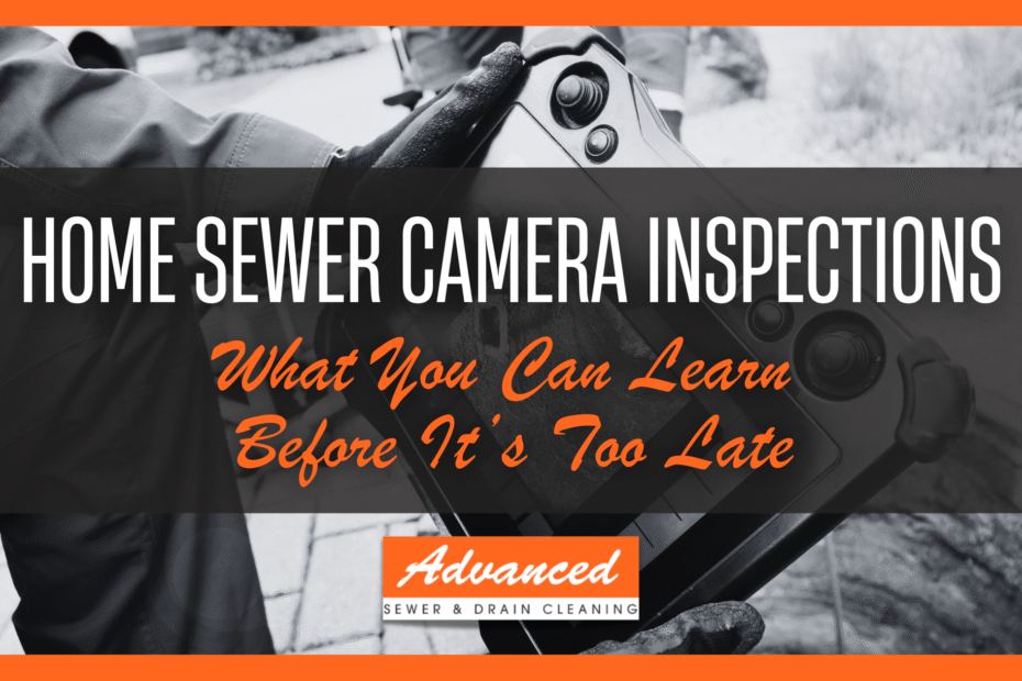 blog title image for home sewer camera inspection.